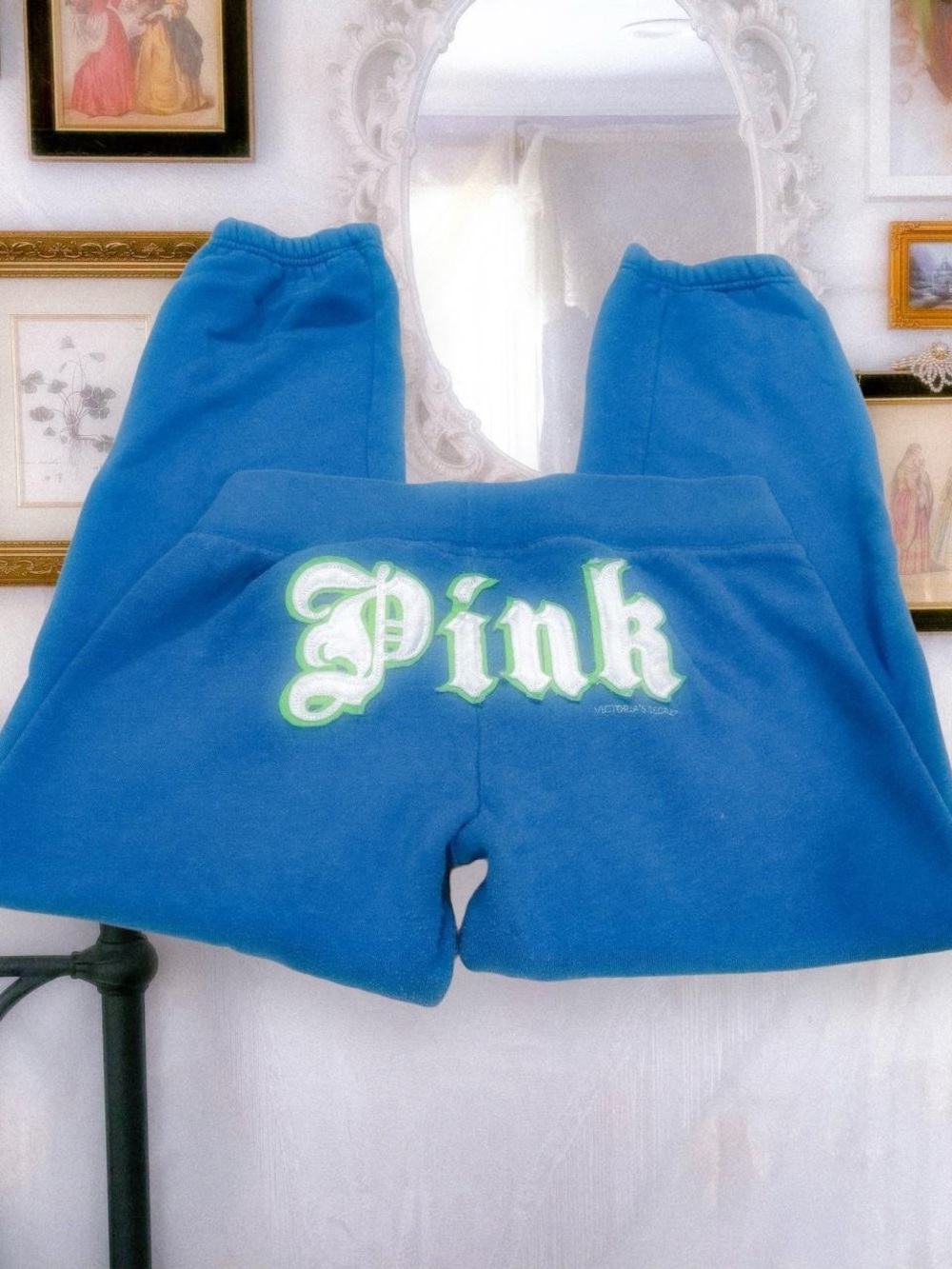 Y2K McBling sporty blue jogger sweatpants